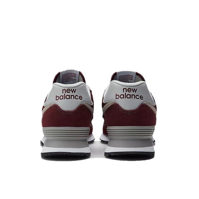 Heels of New Balance Men's 574 Core Shoes in Burgundy Red