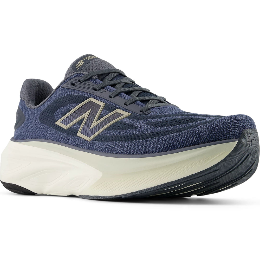 Pair of New Balance Men's Fresh Foam X More v6 Running Shoes in Graphite/Vintage Indigo/Shipyard