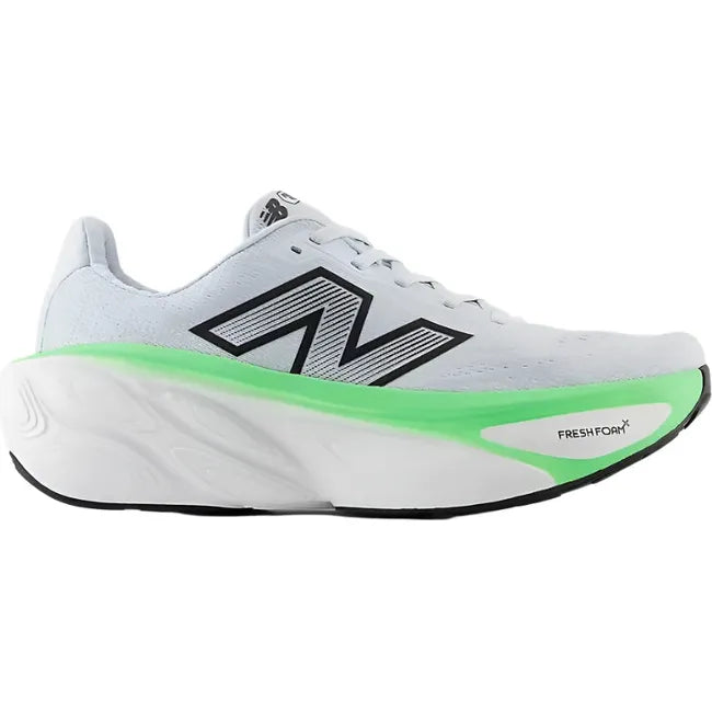 Lateral side of New Balance Men's Fresh Foam X More V5 Running Shoe in Ice blue and Jade