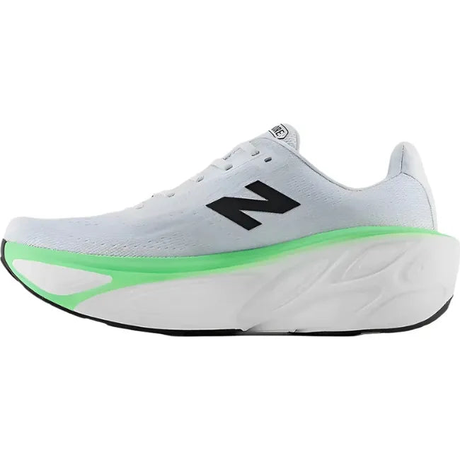 Medial side of New Balance Men's Fresh Foam X More V5 Running Shoe in Ice blue and Jade