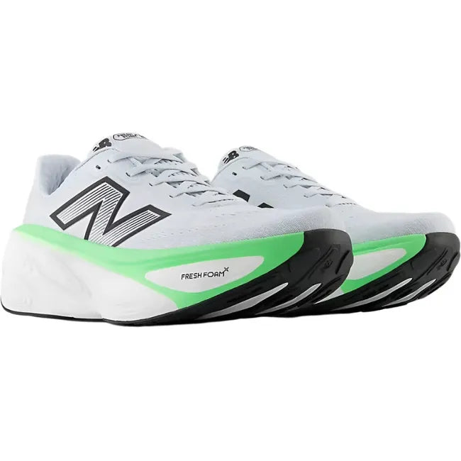 Pair of New Balance Men's Fresh Foam X More V5 Running Shoes in Ice blue and Jade