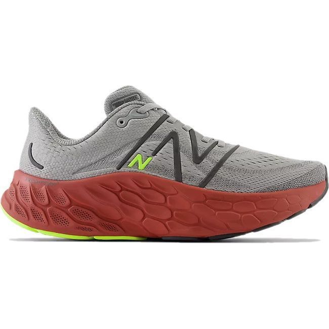 New Balance Men's Fresh Foam X More V4 Running Shoe HARBOR GREY/BRICK RED MMORCY4