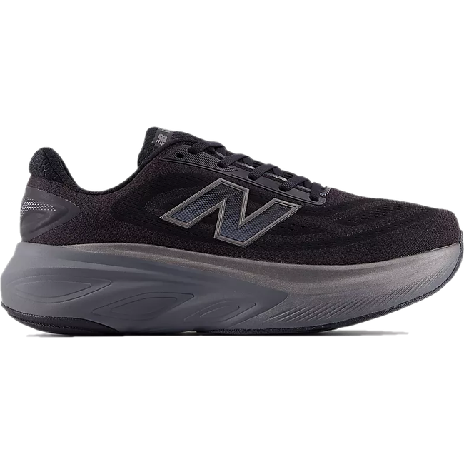 Side of New Balance Men's Fresh Foam X More V6 Running Shoe in Black