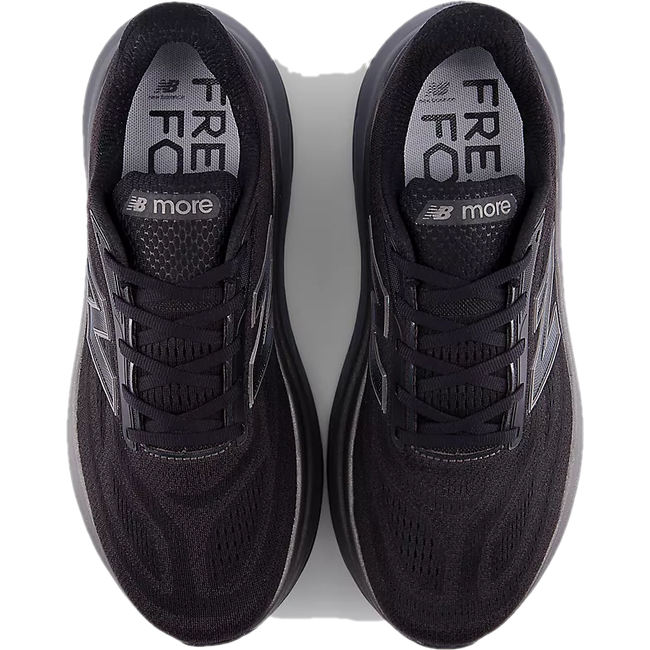 Top of New Balance Men's Fresh Foam X More V6 Running Shoes in Black