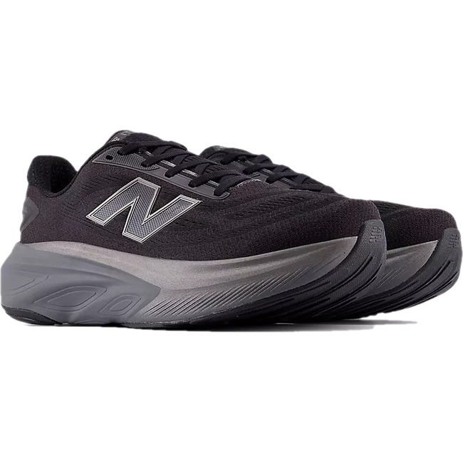 Angled side of New Balance Men's Fresh Foam X More V6 Running Shoes in Black