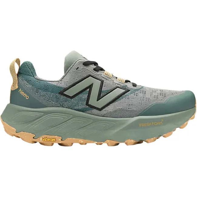Lateral of New Balance Men's Fresh Foam X Hierro V9 Trail Running Shoe in juniper green