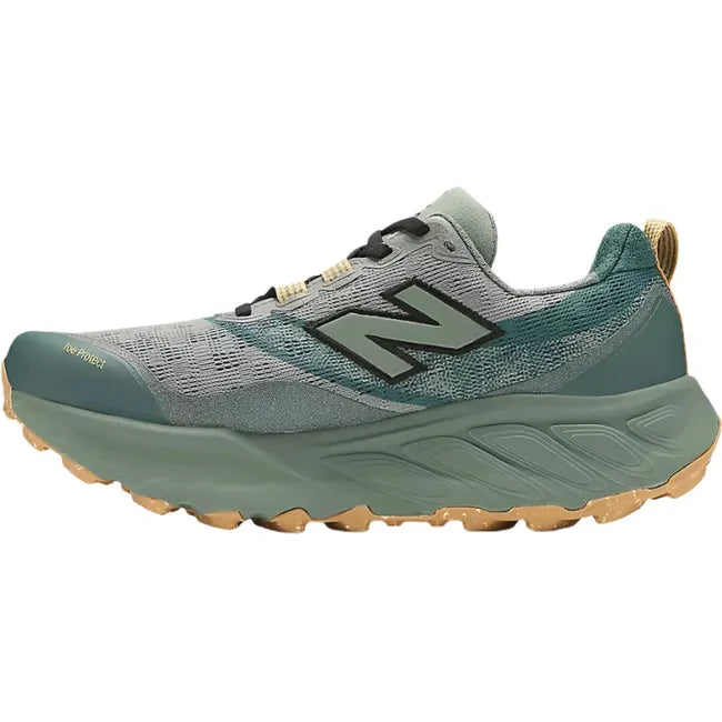 Medial of New Balance Men's Fresh Foam X Hierro V9 Trail Running Shoe in juniper green