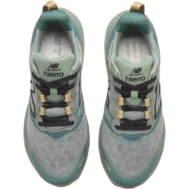 top down of New Balance Men's Fresh Foam X Hierro V9 Trail Running Shoes in juniper green