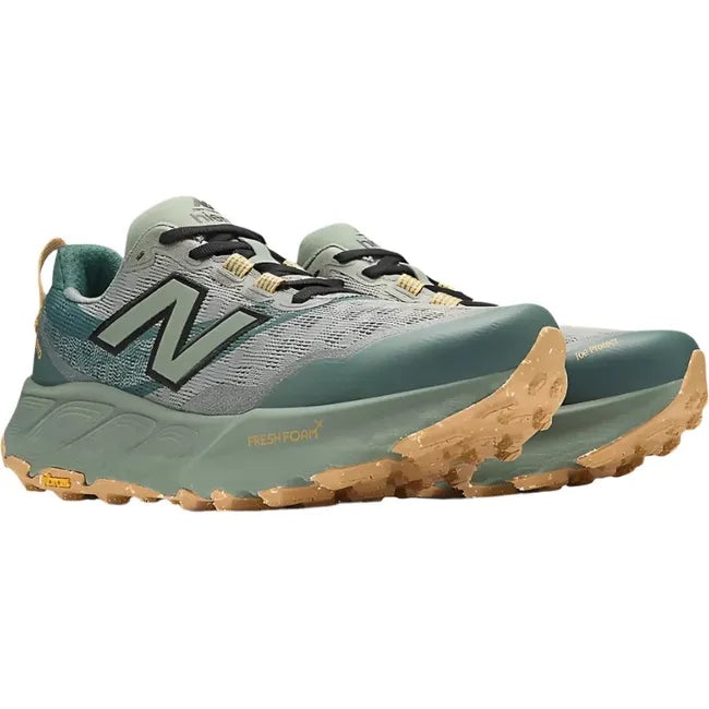 Pair of New Balance Men's Fresh Foam X Hierro V9 Trail Running Shoes in juniper green