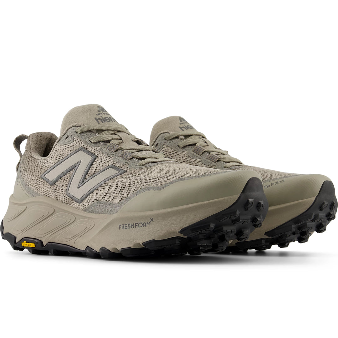 Pair of New Balance Men's Fresh Foam X Hierro v9 Trail Running Shoes in Arid Stone/Castlerock