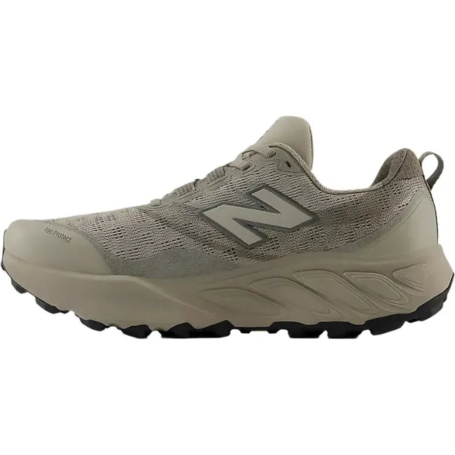 Medial of New Balance Men's Fresh Foam X Hierro V9 Trail Running Shoe in arid stone beige