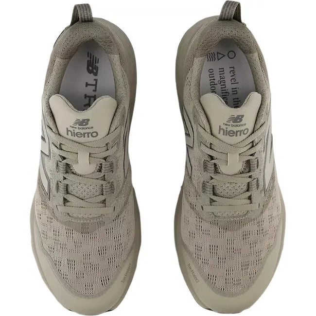 Pair of New Balance Men's Fresh Foam X Hierro V9 Trail Running Shoes in arid stone beige