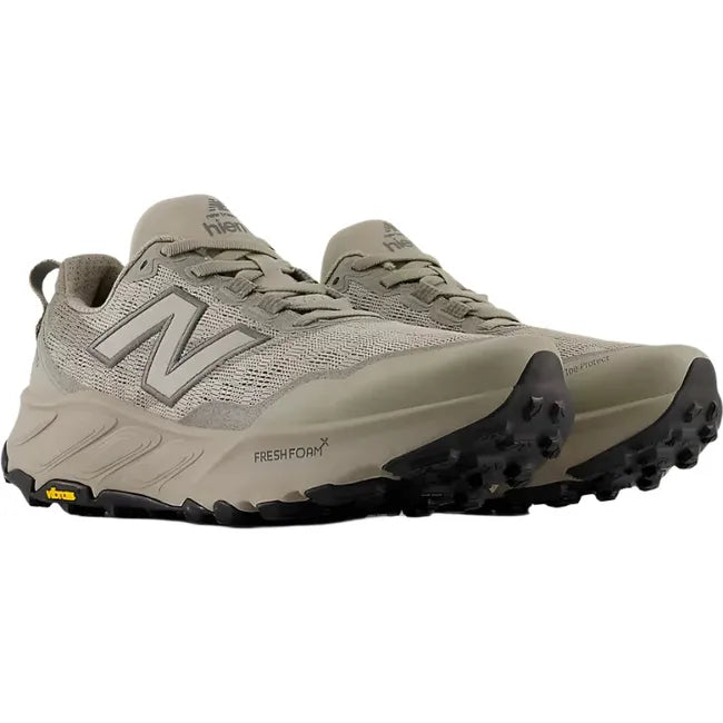 Pair of New Balance Men's Fresh Foam X Hierro V9 Trail Running Shoes in arid stone beige