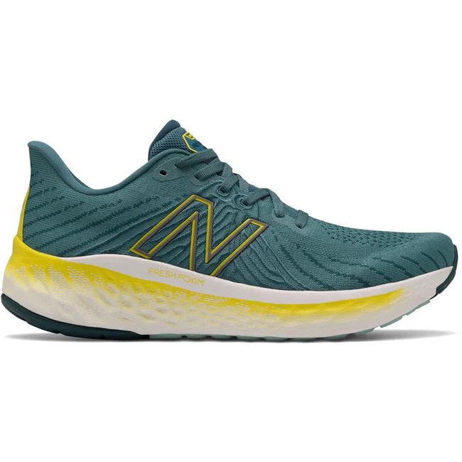Lateral side of New Balance Men's Fresh Foam X Vongo V5 Running Shoe in Deep Sea Sulphur Yellow