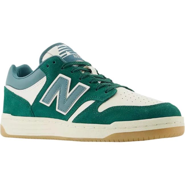 New Balance 480 Sneaker, Green and White, Retro-Inspired Design