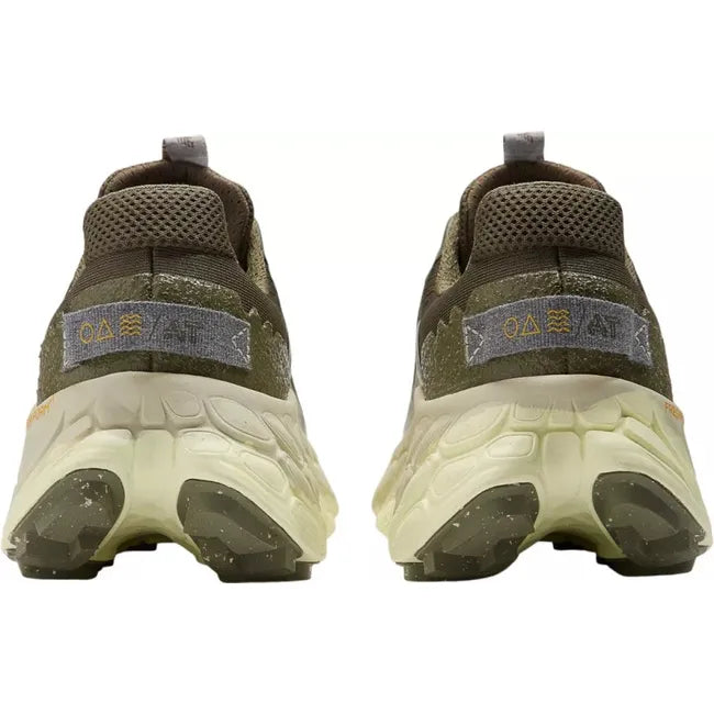 Heels of Men's New Balance Fresh Foam X More V5 Trail Running Shoes in Dark Camo Olive