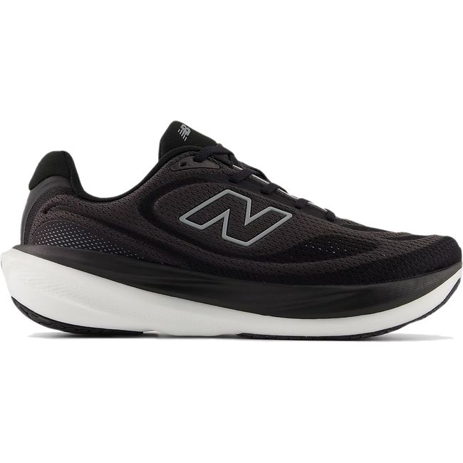 Women’s New Balance 1080 V15 running shoe in black and white, lateral mesh view