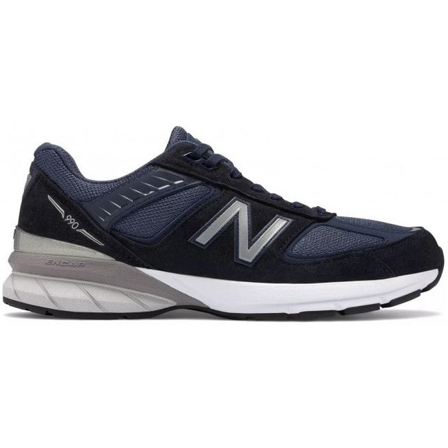 Lateral side of New Balance Men's 990 V5 Running Shoe in navy