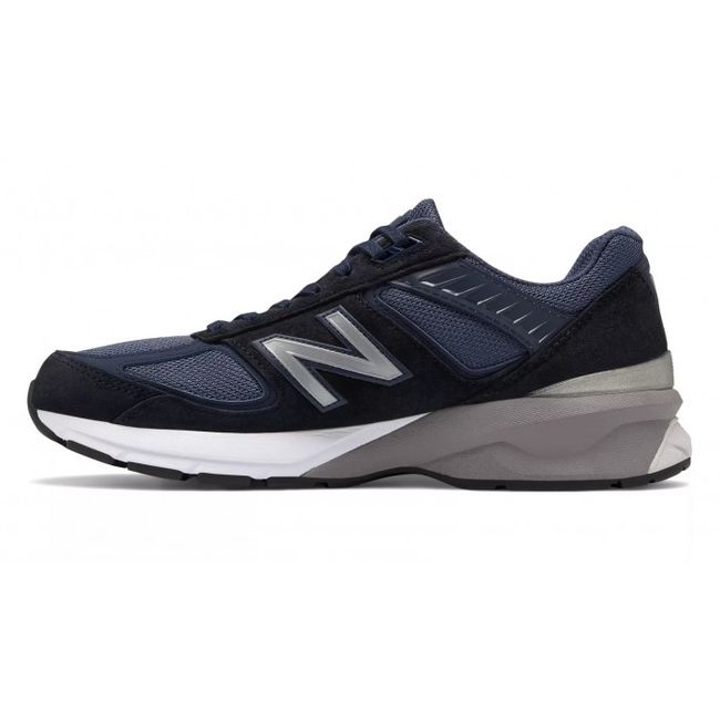 Medial side of New Balance Men's 990 V5 Running Shoe in navy