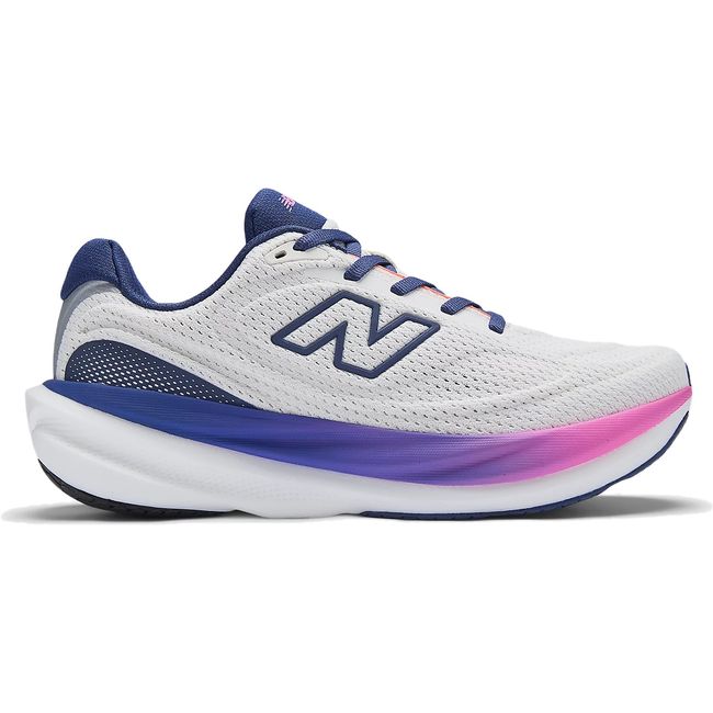 Women’s New Balance 1080 V15 running shoe in sea salt and blue oyster mesh, lateral view
