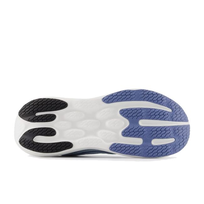 Women’s New Balance 1080 V15 running shoe outsole with blue and black traction zones