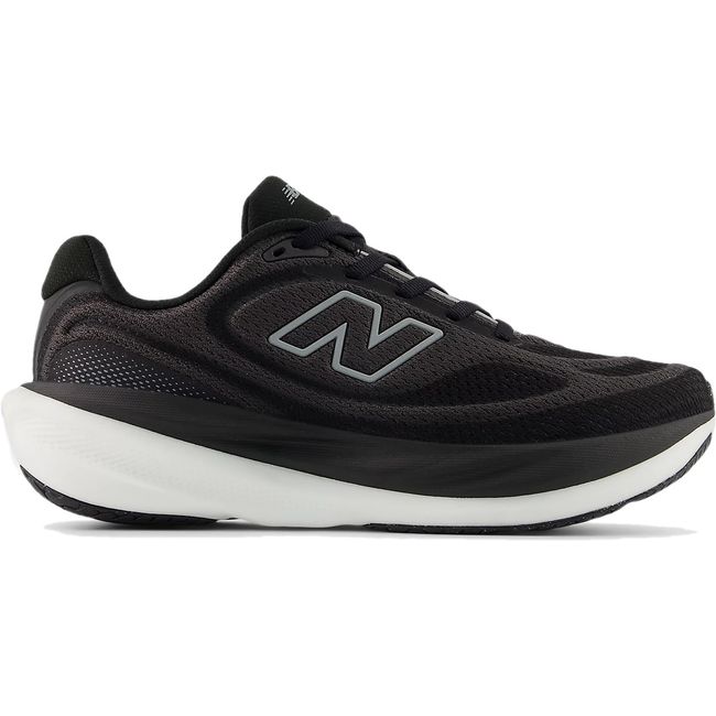 Women’s New Balance 1080 V15 running shoe in black and white mesh, lateral view