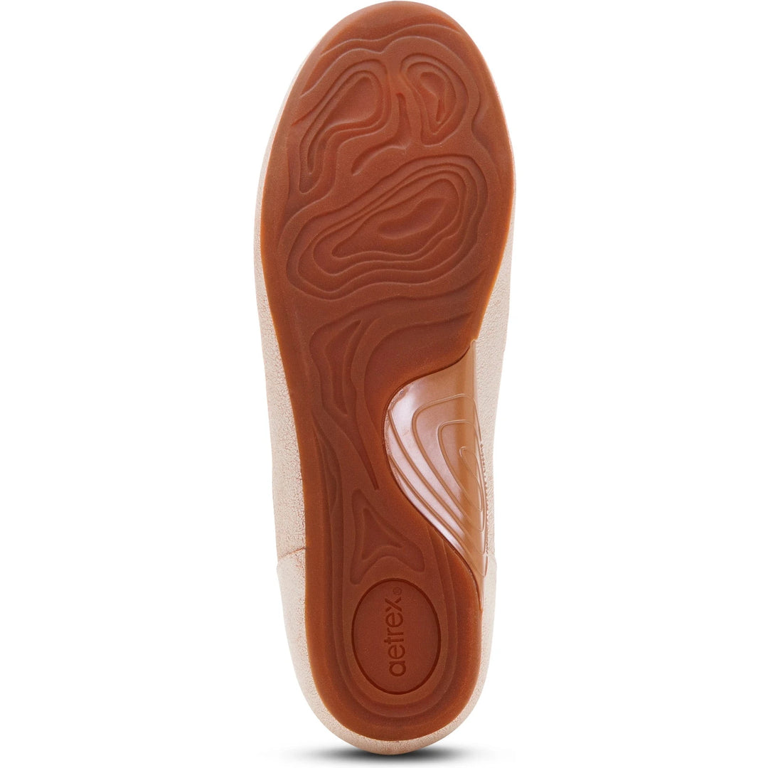 Aetrex Tess Sneaker Tan - sole view