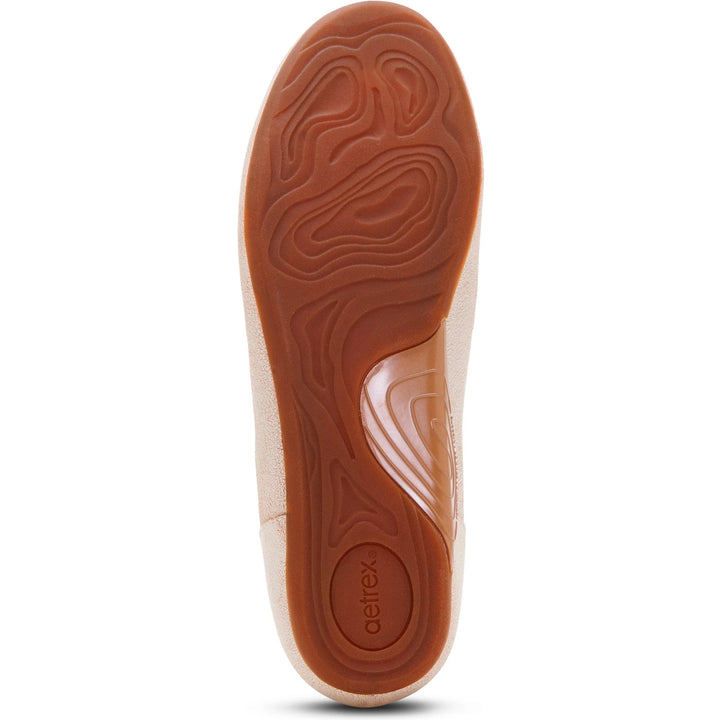 Aetrex Tess Sneaker Tan - sole view