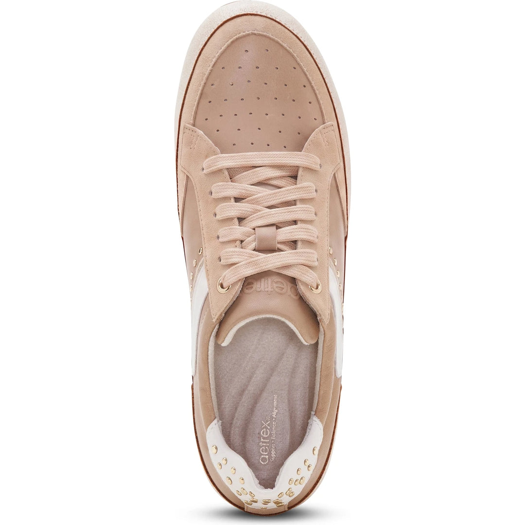 Aetrex Tess Sneaker Tan - top view