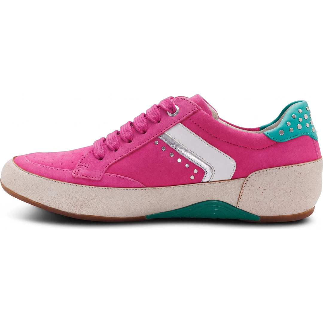 Aetrex Tess Sneaker Hot Pink - medial view