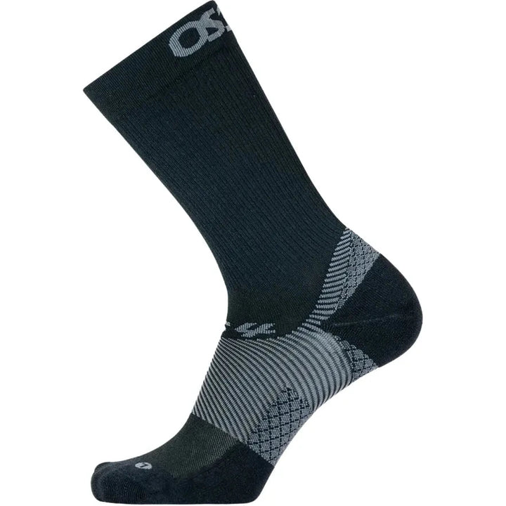 Side of OS1st FS4 Plantar Fasciitis Compression Crew Sock in Black