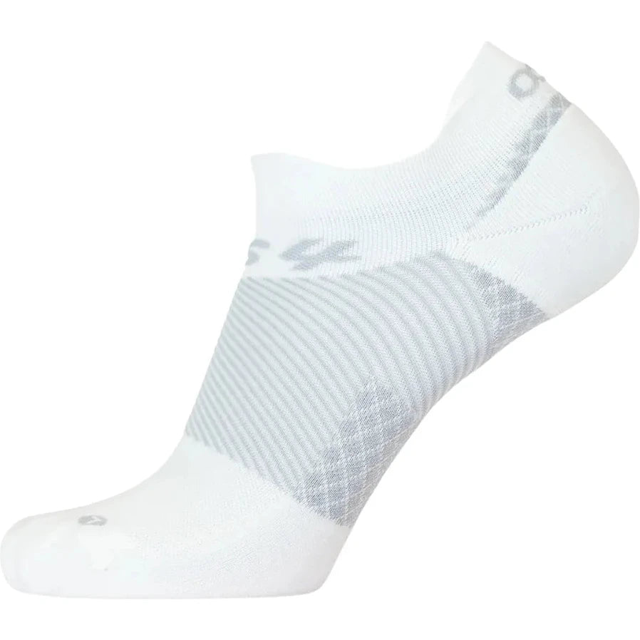 Side of OS1st Unisex Plantar Fasciitis No Show Sock in White