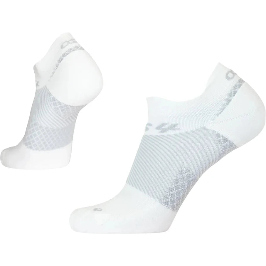 Pair of OS1st Unisex Plantar Fasciitis No Show Socks in White
