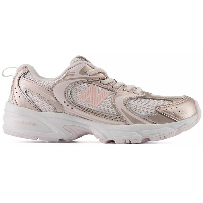 New Balance Kids' 530 Bungee Lace in soft pink, 3/4 lateral view