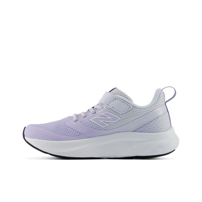 Medial profile of the New Balance 625 in soft lilac with a white midsole