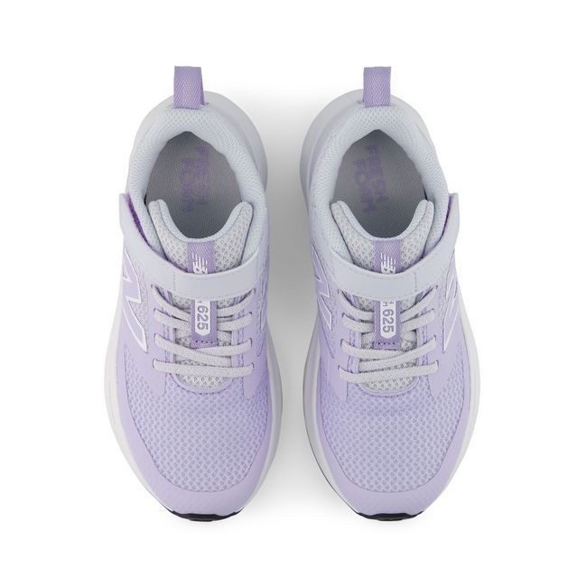 Top down view of the New Balance 625 pair showing the strap and bungee lace