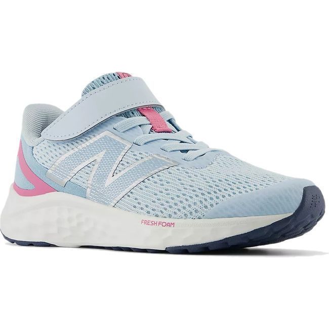 New Balance Kids' Arishi V4 Running Shoe QUARRY BLUE/REAL PINK/CHROME BLUE PAARIYB4