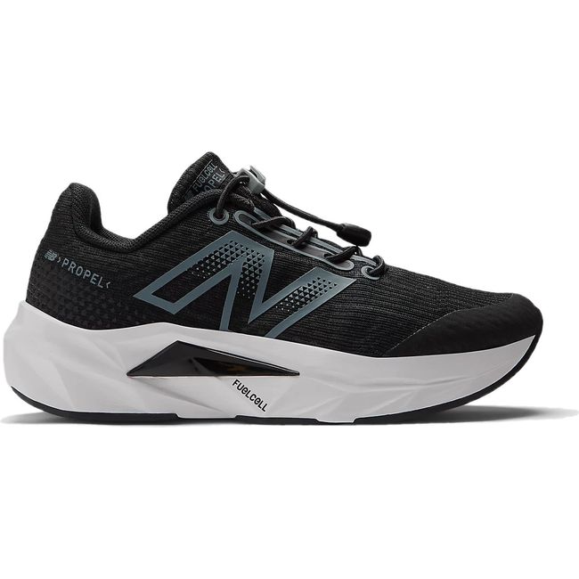 New Balance Kids' Bungee FuelCell Propel V5 Running Shoe BLACK/STEEL/SILVER METALLIC PAFCPRB5