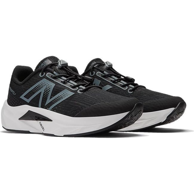 New Balance Kids' Bungee FuelCell Propel V5 Running Shoe BLACK/STEEL/SILVER METALLIC PAFCPRB5