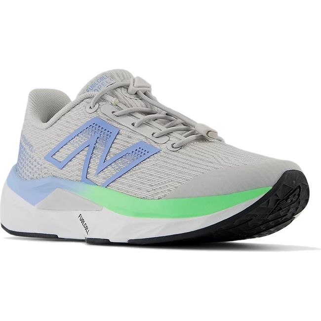 Front angled view of New Balance Little Kids' FuelCell Propel V5 Running Shoe in Grey Matter