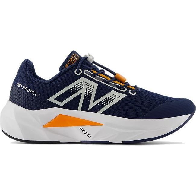New Balance Kids' Bungee FuelCell Proprel V5 Running Shoe NB NAVY/SUN GLOW/GREY MATTER PAFCPRK5