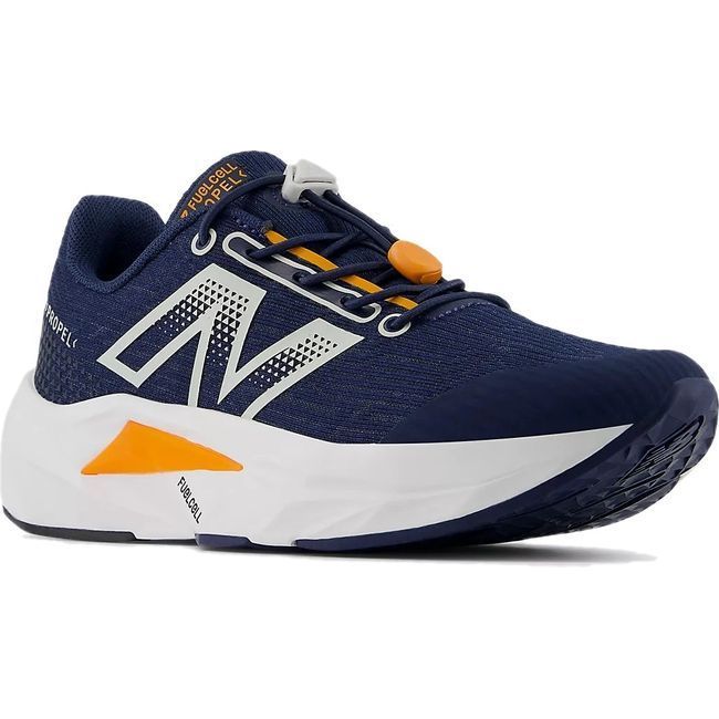 New Balance Kids' Bungee FuelCell Proprel V5 Running Shoe NB NAVY/SUN GLOW/GREY MATTER PAFCPRK5