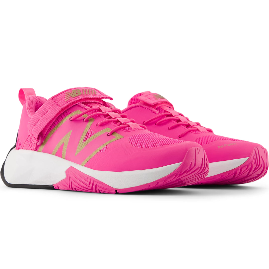 Pair of New Balance Kids' FuelCell Play running shoes in Pink Heat