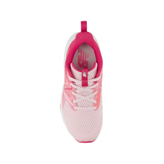 Mesh upper of New Balance Kids' Rave Run V2 Running Shoe in Rose Sugar Pink