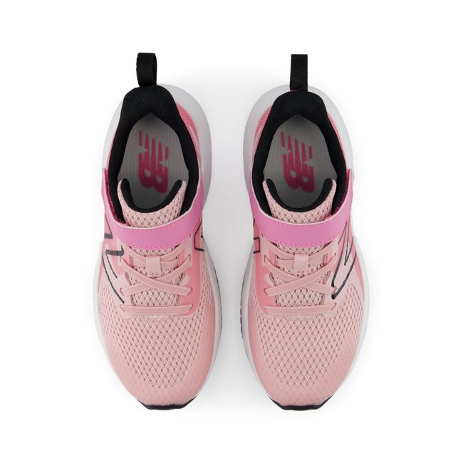 Top down view of the New Balance Rave Run v2 pair in blush pink mesh