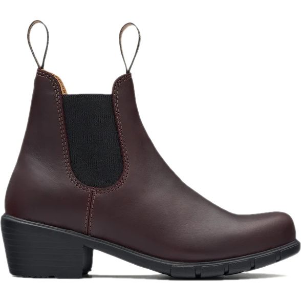 Lateral side of Blundstone Women's 2060 Heeled Chelsea Boot in shiraz red brown leather
