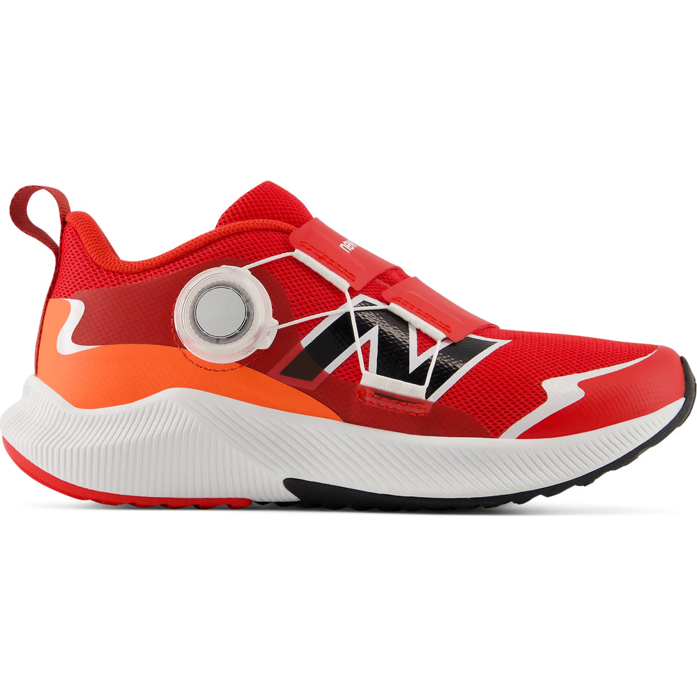 Side of New Balance Kids' DynaSoft Reveal v4 BOA running shoe in Blue Oyster/Blue Bird/Oxford Blue