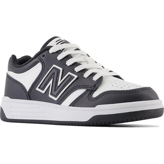 New Balance Kids' 480 Lifestyle Shoe Black/White PSB480BW