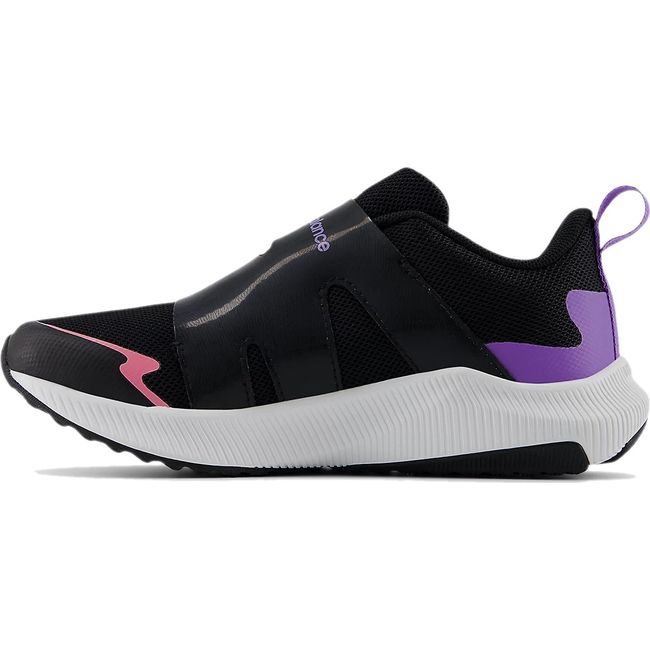 Medial side of New Balance Little Kids DynaSoft Reveal V4 BOA Running Shoe in Black pink and purple