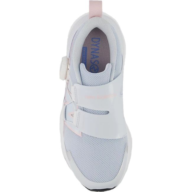 Upper of New Balance Little Kids' DynaSoft Reveal V4 BOA Running Shoe in ice blue and pink
